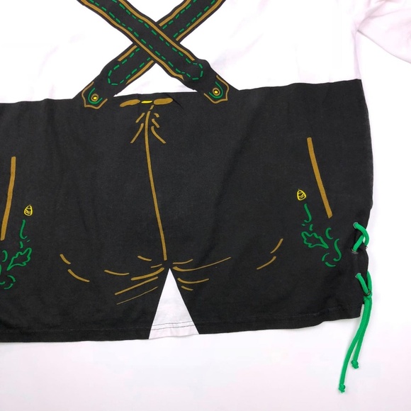 Big Shirt Mens Extra Large White Black Lederhosen Style - Picture 7 of 7
